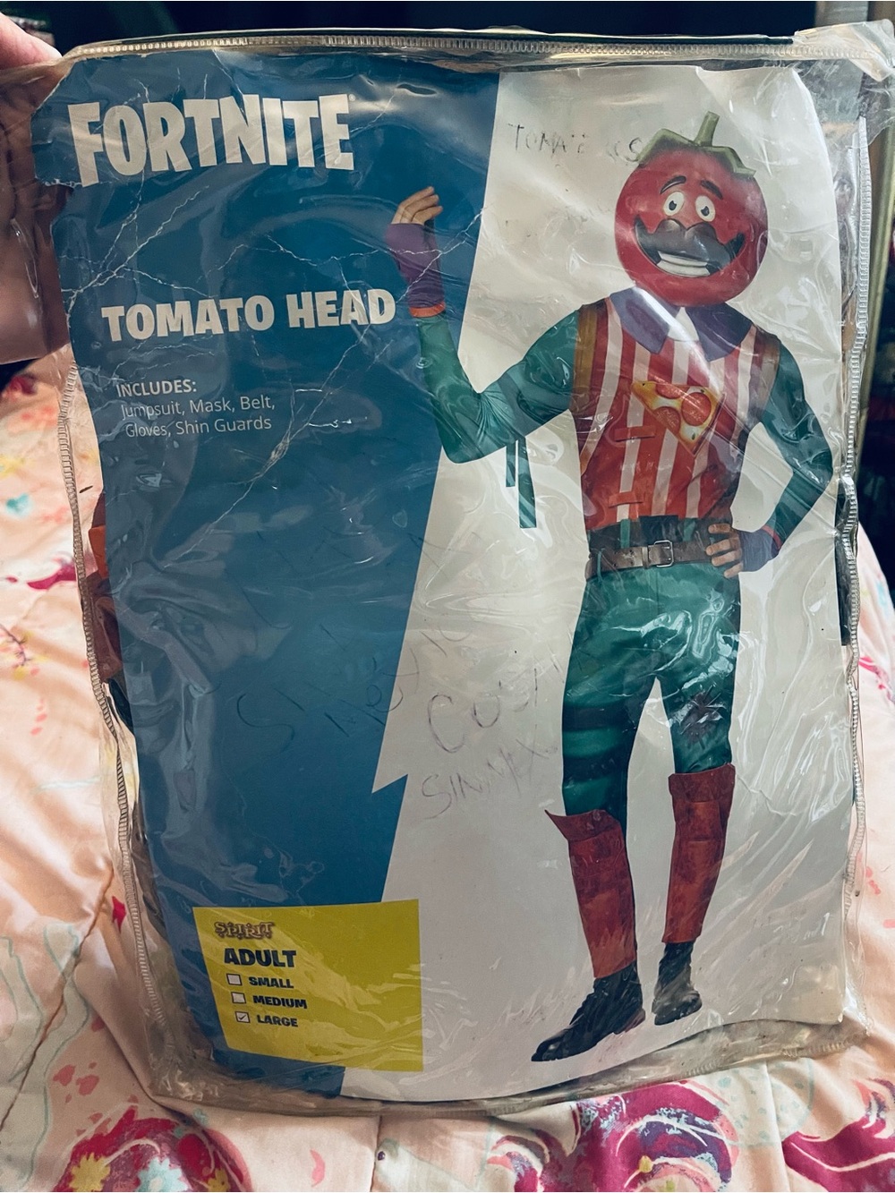 Fortnite Tomato Head Costume for Men - Red & Green